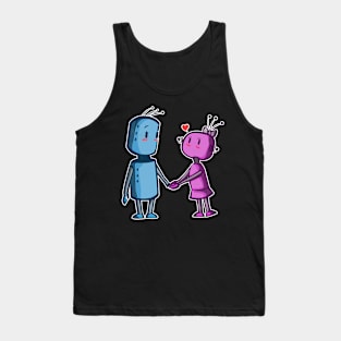 Cute Robot Love Nerd Heart Valentines Day Gift Tank Top